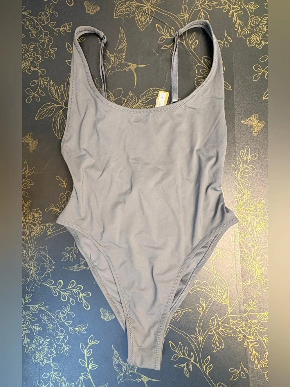 SKIMS Recycled Swim Scoop Neck One Piece | Gunmetal | M | NWT 🏷️